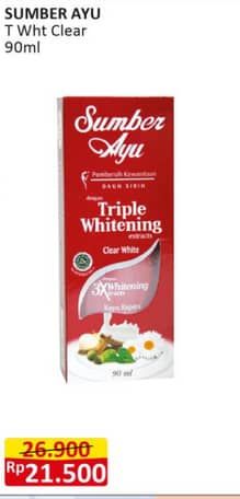 Promo Harga Sumber Ayu Pembersih Kewanitaan Daun Sirih Clear White Triple Whitening Extracts 90 ml - Alfamart