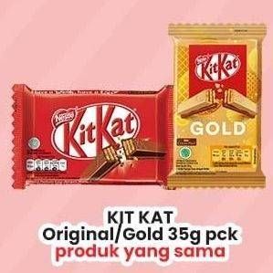 Promo Harga KIT KAT Chocolate 4 Fingers Chocolate, Gold 35 gr - Indomaret