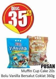 Promo Harga PUSAN Muffin Cup Cake/Bolu Vanila Bersalut Coklat 360gr  - Hari Hari