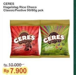 Promo Harga Ceres Hagelslag Rice Choco Festive, Classic 90 gr - Indomaret
