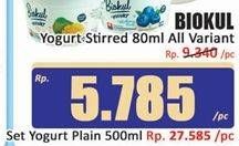 Promo Harga Biokul Set Yogurt Plain 500 ml - Hari Hari