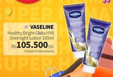 Promo Harga Vaseline Healthy Bright Gluta-Hya Lotion Overnight Radiance 330 ml - Guardian