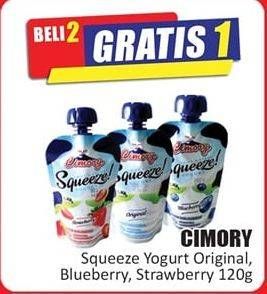 Promo Harga CIMORY Squeeze Yogurt Original, Blueberry, Strawberry 120 gr - Hari Hari