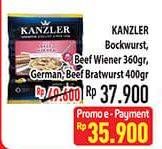KANZLER Beef Bratwurst/ Beef Wiener/ Bockwurst 360gr/400gr