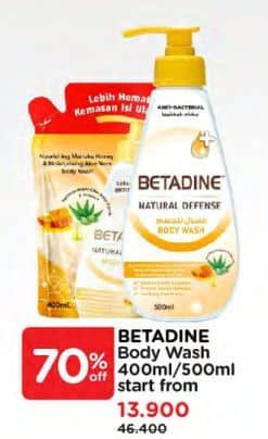 Promo Harga Betadine Natural Defense Body Wash 400 ml - Watsons