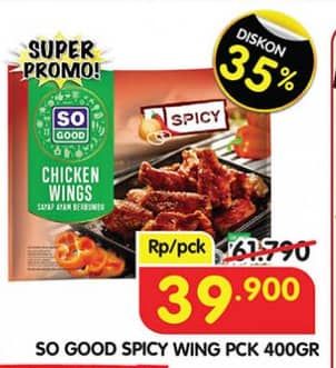 Promo Harga So Good Spicy Wing 400 gr - Superindo