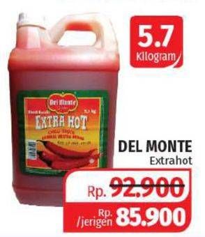 Promo Harga DEL MONTE Sauce Extra Hot Chilli 5700 gr - Lotte Grosir