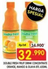 Promo Harga Double Fresh Drink Concentrate Orange, Mango, Guava 650 ml - Superindo