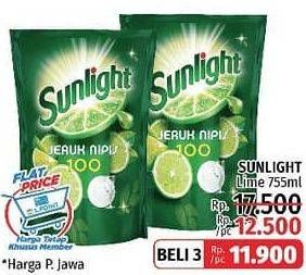 Promo Harga SUNLIGHT Pencuci Piring Lime 755 ml - LotteMart