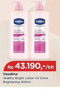 Promo Harga Vaseline Body Lotion UV Extra Brightening 400 ml - TIP TOP
