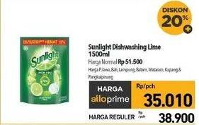 Promo Harga Sunlight Pencuci Piring Jeruk Nipis 100 1500 ml - Carrefour
