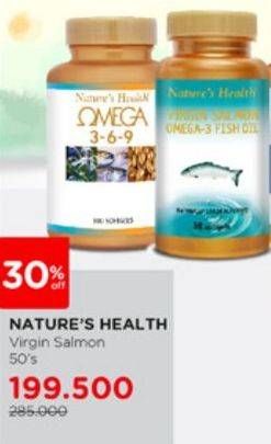 Promo Harga Natures Health Virgin Salmon Omega-3 Fish Oil 50 pcs - Watsons