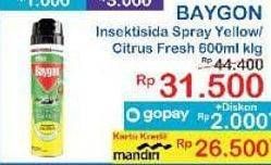 Promo Harga Baygon Insektisida Spray Yellow Fresh Scent, Citrus Fresh 600 ml - Indomaret