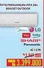 Promo Harga MIDEA/LG/TCL/BEKO/SHARP/PANASONIC AC 1/2PK  - Hypermart