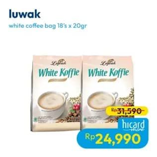 Promo Harga Luwak White Koffie Original per 18 sachet 20 gr - Hypermart