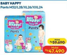 Promo Harga Baby Happy Body Fit Pants M32, L28, XL26, XXL24 24 pcs - Hypermart