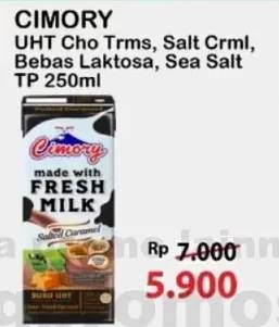 Promo Harga Cimory Susu UHT Chocolate Tiramisu, Salted Caramel, Bebas Laktosa, Sea Salt 250 ml - Alfamart