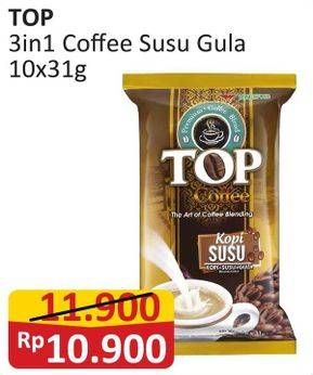 Promo Harga Top Coffee Kopi Susu per 10 sachet 31 gr - Alfamart