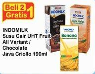 Promo Harga Indomilk Susu UHT Melon, Chocolate Java Criollo 190 ml - Indomaret