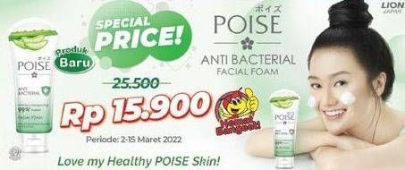 Promo Harga POISE Facial Foam Anti Bacterial 100 ml - Indomaret