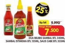 Promo Harga DUA BELIBIS Saus Cabe 340 ml - Superindo