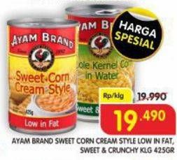 Promo Harga AYAM BRAND Sweet Corn Cream Style Low in Fat, Sweet & Crunchy Klg 425gr  - Superindo