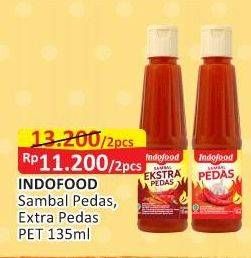 Promo Harga Indofood Sambal Pedas, Ekstra Pedas 135 ml - Alfamart