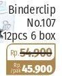 Promo Harga KENKO Binder Clip No. 107 per 6 box 12 pcs - Lotte Grosir