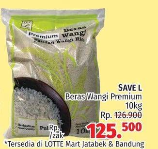Promo Harga Save L Beras Wangi Premium 10 kg - LotteMart