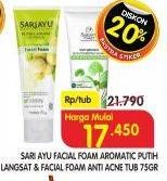 Promo Harga SARIAYU Facial Foam Putih Langsat, Acne Care 75 gr - Superindo