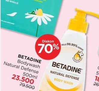 Promo Harga Betadine Natural Defense Body Wash Manuka Honey Moisturising Aloe Vera 500 ml - Watsons