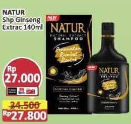 Promo Harga Natur Shampoo Ginseng Extract Anti Hair Fall 140 ml - Alfamart