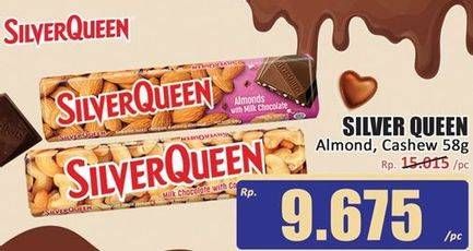 Promo Harga Silver Queen Chocolate Almonds, Cashew 58 gr - Hari Hari