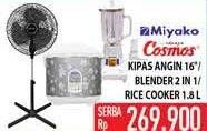 Promo Harga Miyako, Cosmos Kipas Angin 16"/ Blender 2in1/ Rice Cooker 1.8L  - Hypermart