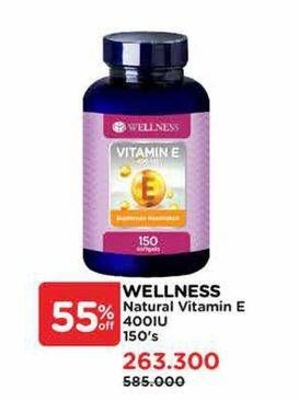 Promo Harga Wellness Natural Vitamin E-400 I.U 150 pcs - Watsons