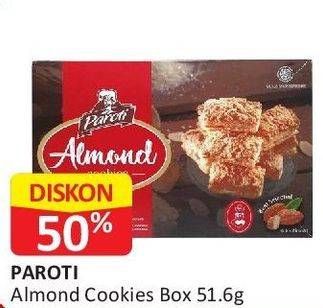 Promo Harga Paroti Almond Cookies Box 51 gr - Alfamart