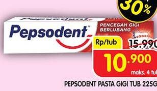 Promo Harga PEPSODENT Pasta Gigi Pencegah Gigi Berlubang 225 gr - Superindo