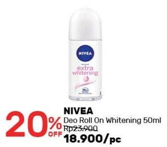 Promo Harga NIVEA Deo Roll On Extra Whitening 50 ml - Guardian