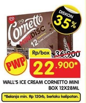 Promo Harga Walls Cornetto Mini per 12 pcs 28 ml - Superindo