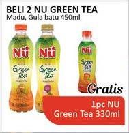 Promo Harga NU Green Tea Madu, Gula Batu per 2 botol 450 ml - Alfamidi