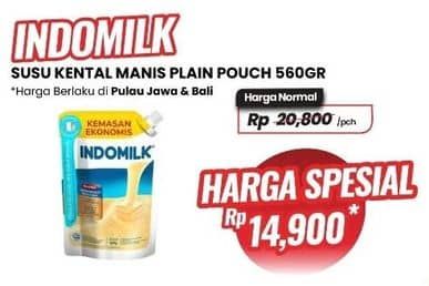 Promo Harga Indomilk Susu Kental Manis Cokelat, Plain 560 gr - Carrefour