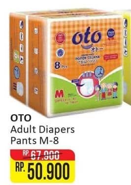 Promo Harga OTO Adult Diapers Pants M8 8 pcs - Alfamart