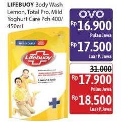 Promo Harga Lifebuoy Body Wash Lemon Fresh, Total 10, Mild Care, Yoghurt Care 400 ml - Alfamidi