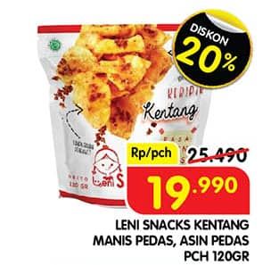 Promo Harga Leni Snack Kentang Original, Asin Pedas 120 gr - Superindo