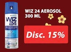 Promo Harga WIZ 24 Disinfectant Spray Surface & Air 300 ml - Hypermart