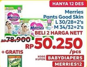 Promo Harga Merries Pants Good Skin M34, L30 30 pcs - Indomaret