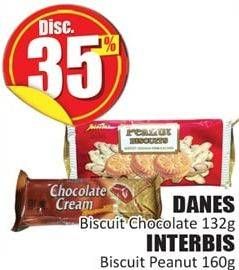 Promo Harga DANES Biscuit Chocolate Cream/INTERBIS Peanut Crackers Biscuit [87286]  - Hari Hari