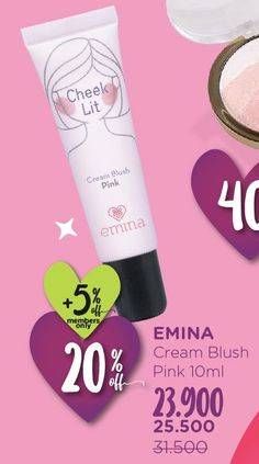 Promo Harga EMINA Cheeklit Cream Blush Pink 10 ml - Watsons