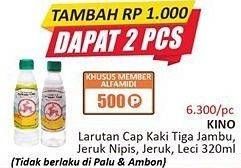Promo Harga KINO Larutan Penyegar Rasa Jambu, Jeruk Nipis, Jeruk, Leci 320 ml - Alfamidi
