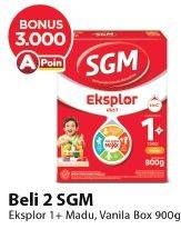 Promo Harga SGM Eksplor 1+ Susu Pertumbuhan Vanila, Madu 900 gr - Alfamart